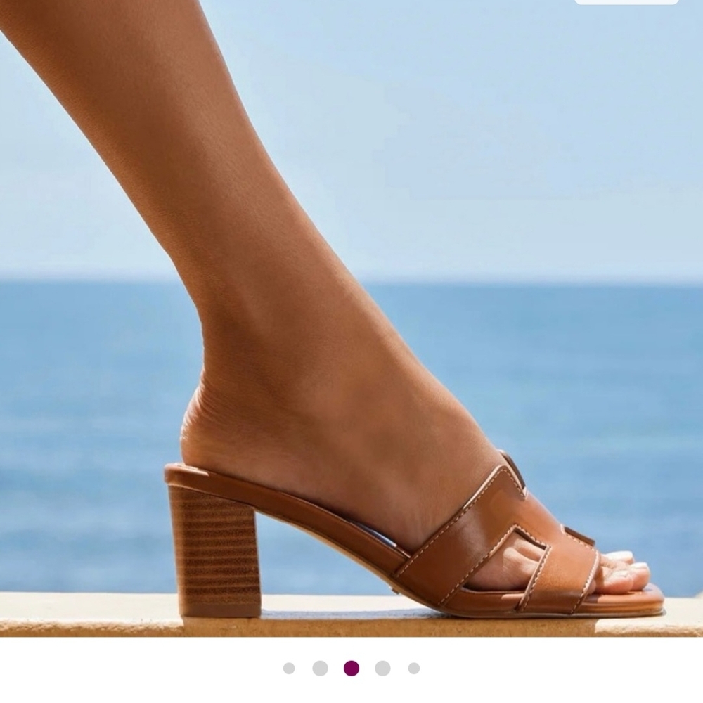 Billini Tan Open-Toe Block Heels
